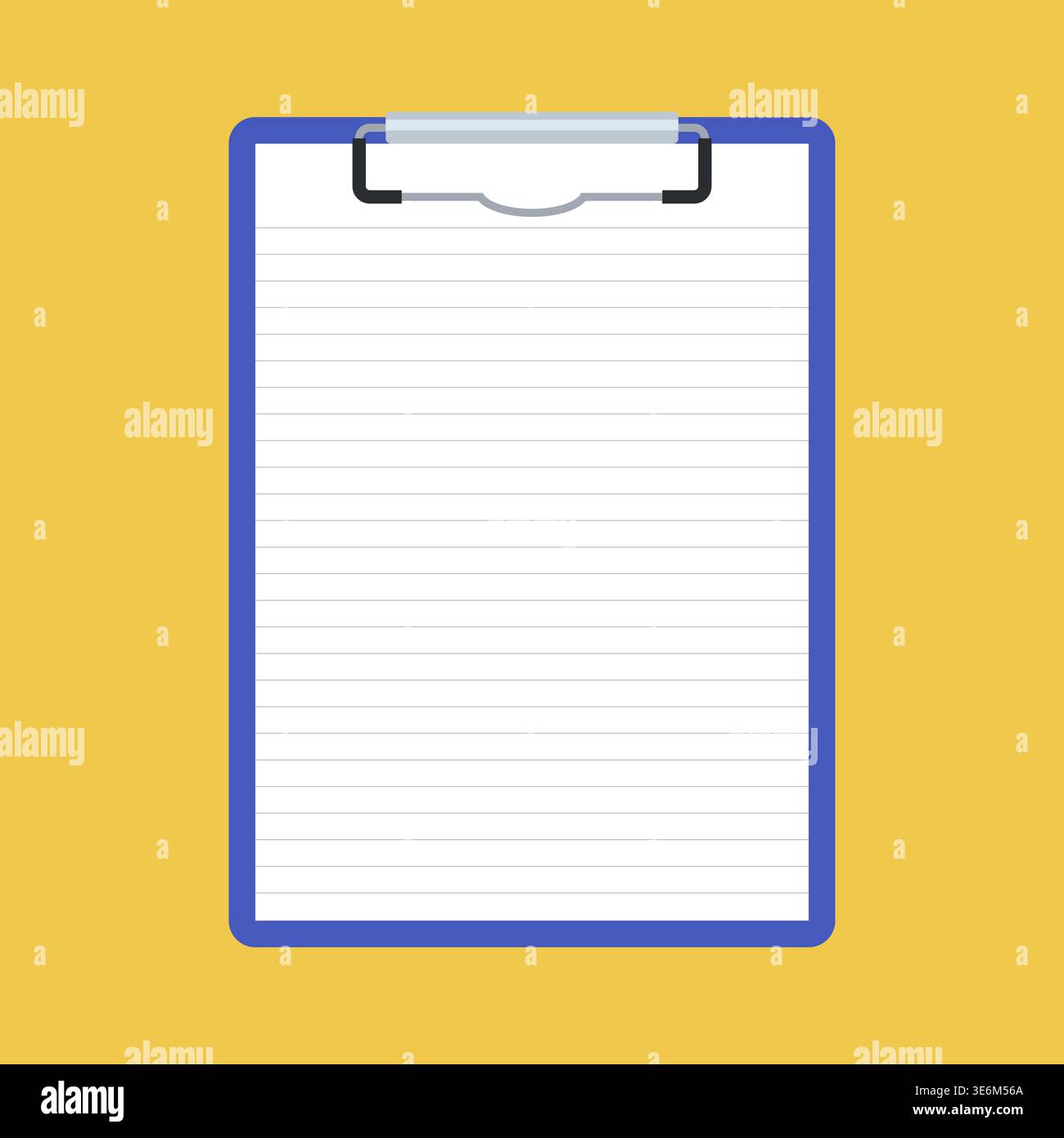 Blank Clipboard with Lined Paper Template Vector Illustration Stock Vector