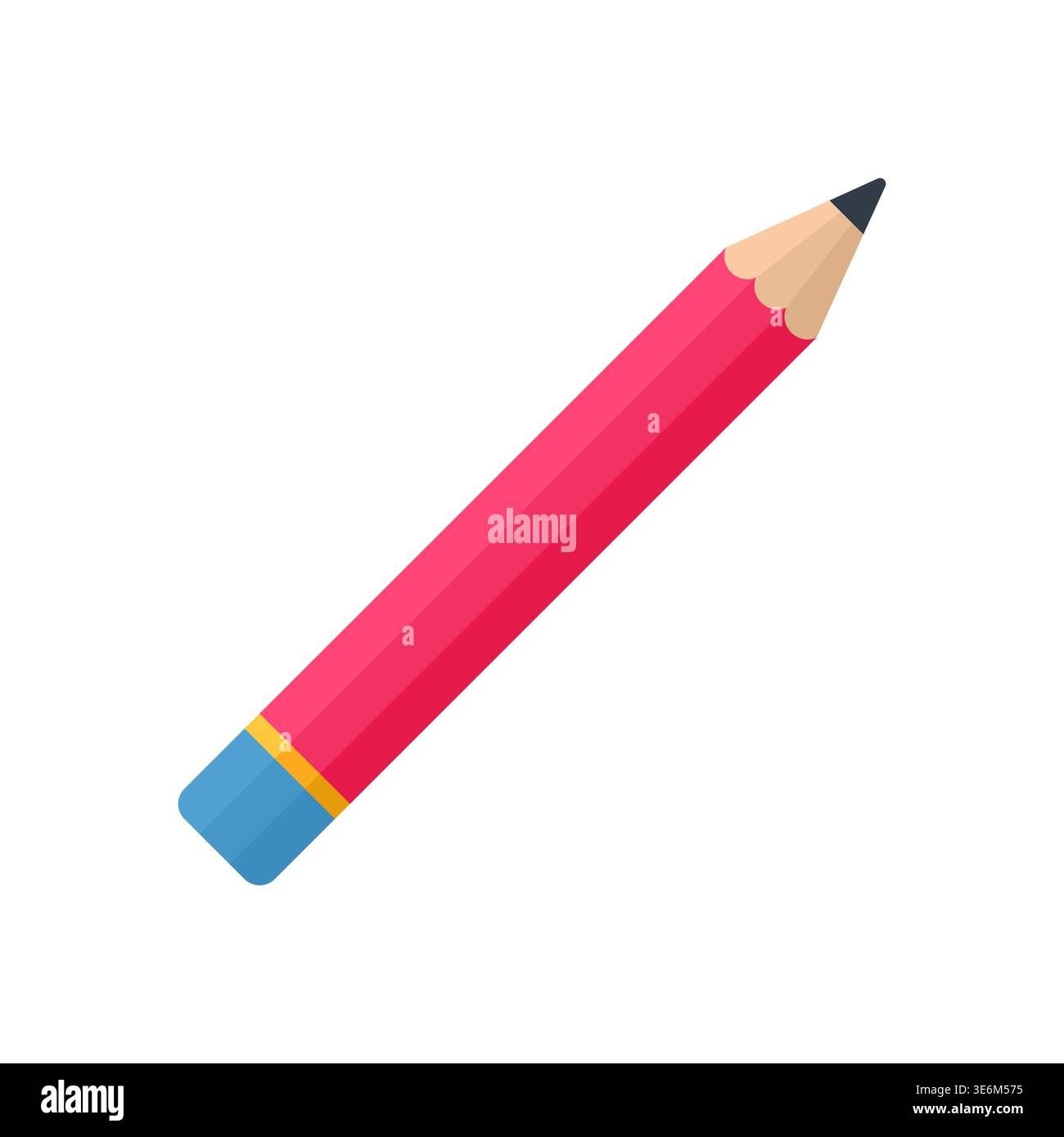 Red Pencil Writing Tool Flat Icon Vector Illustration Stock Vector