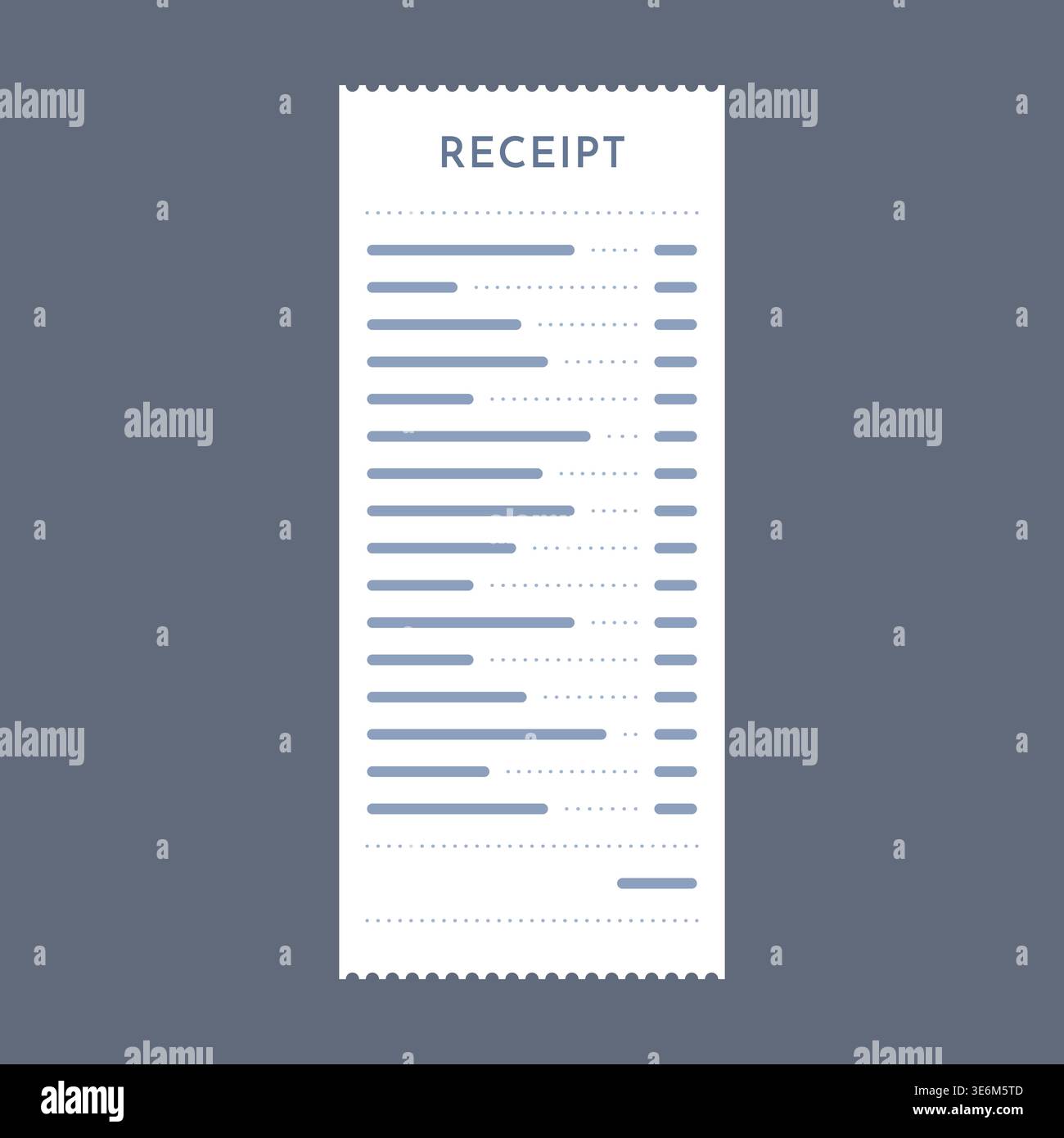 Detailed Receipt Document Flat Design Vector Illustration Stock Vector
