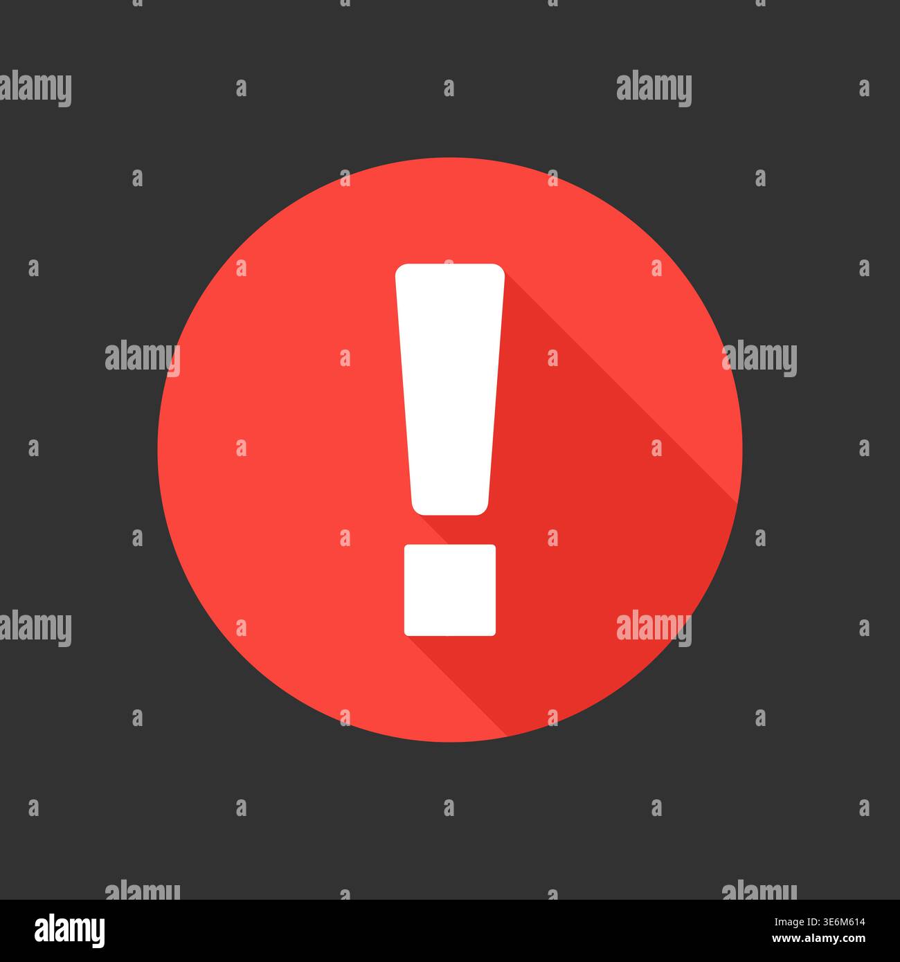 Warning Exclamation Mark Icon Flat Vector Illustration Stock Vector