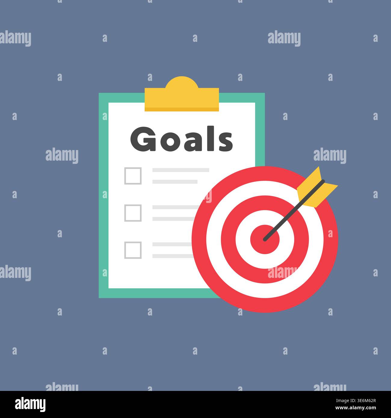 Goals and Target Achievement Concept Flat Vector Illustration Stock Vector