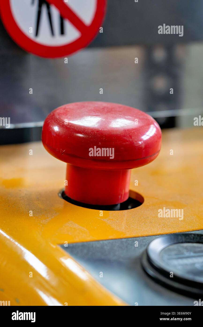 red emergency stop switch Stock Photo