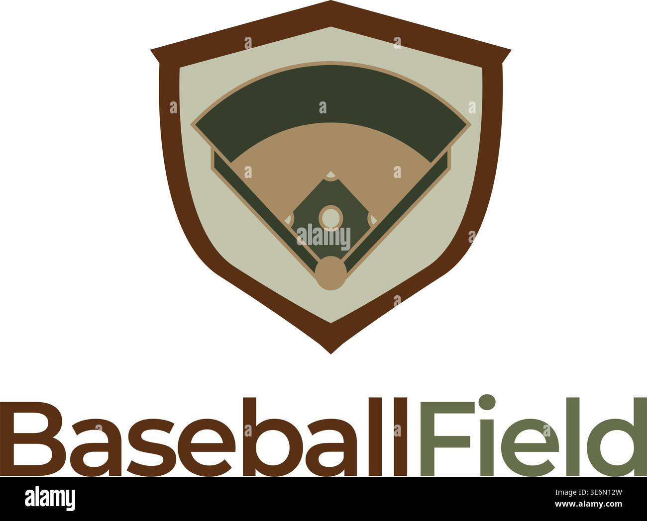 Clean baseball field logo design Stock Vector