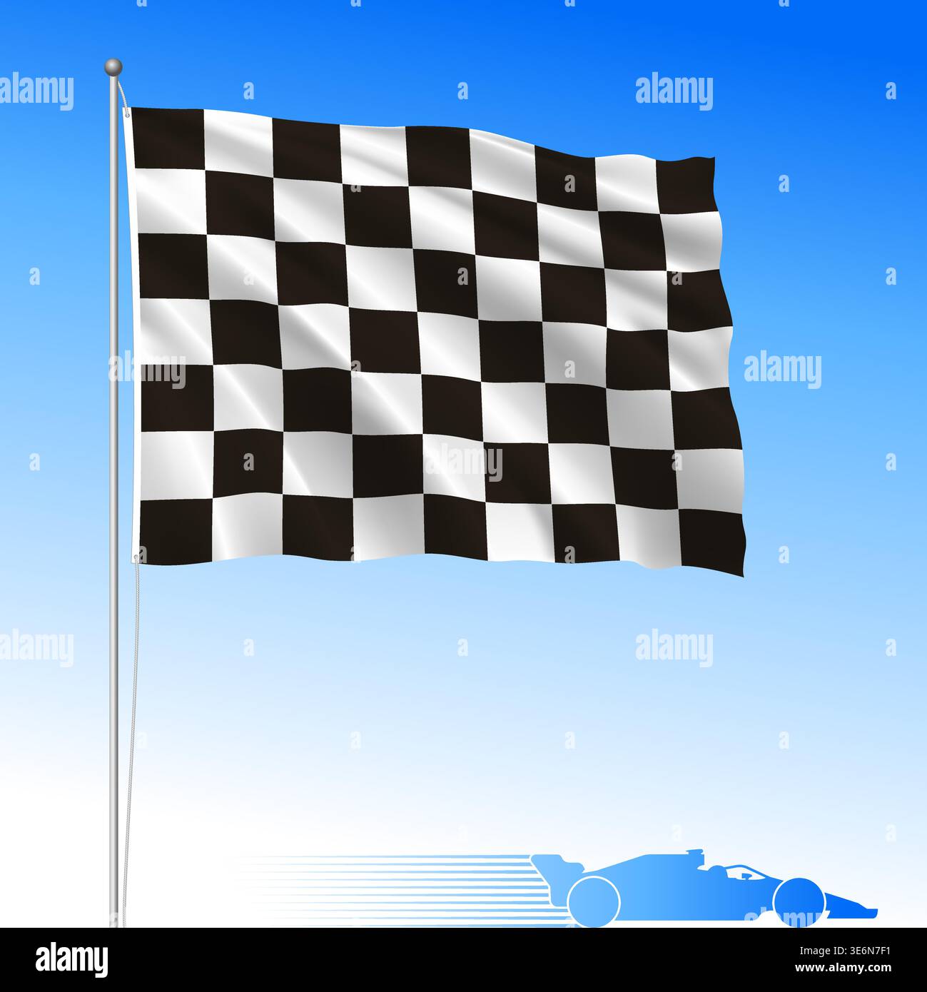 Racing cars competition Checkered waving flag, vector illustration Stock Vector