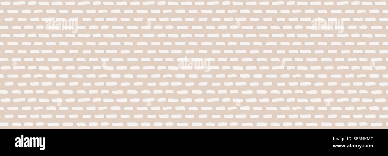 Seamless pattern with hand drawn white brush stroke rectangles on warm beige background, minimal modern texture for fabric, wallpaper, wrapping paper, packaging, branding, contemporary design projects Stock Vector