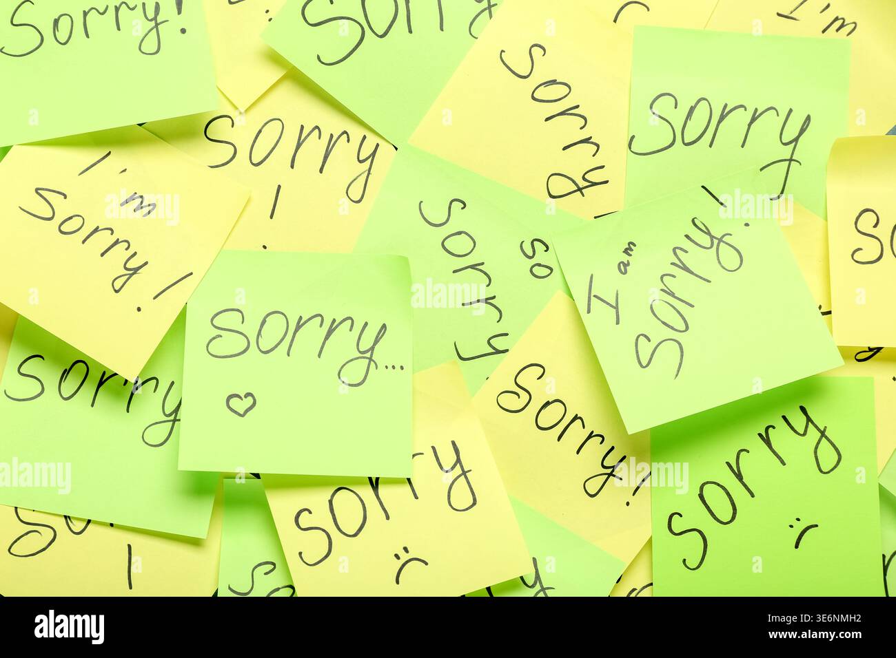 Sticky notes with word SORRY as background Stock Photo