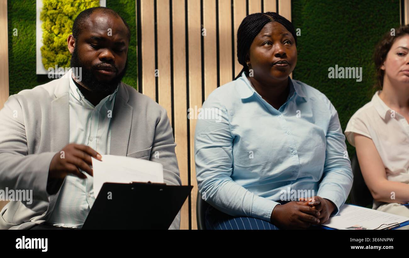 Professional diverse candidates awaiting hi-res stock photography and ...