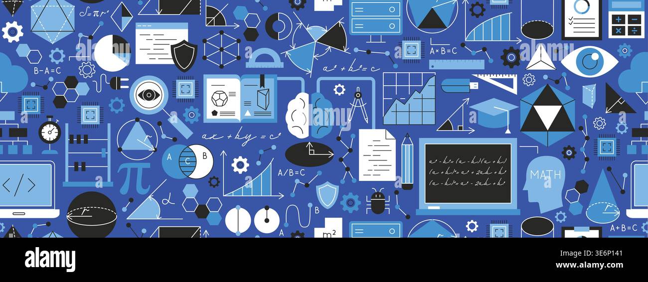 Mathematics Geometry Seamless Pattern Stock Vector