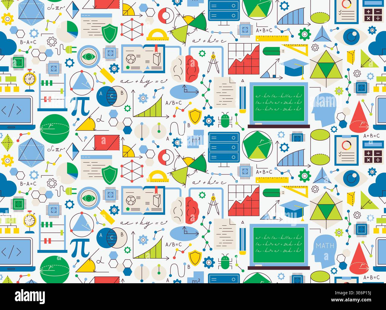 Maths Geometry Seamless Pattern Stock Vector
