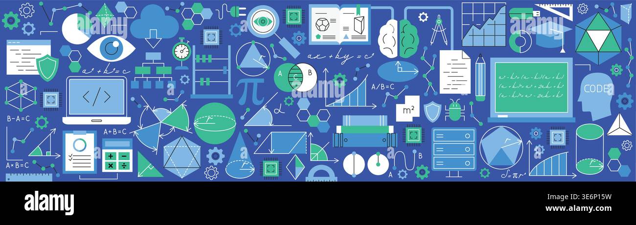 Maths Geometry Science Banner Stock Vector