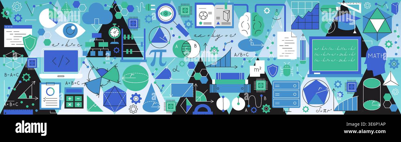 Mathematics Science Banner Stock Vector