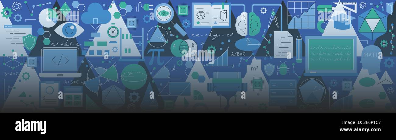 Maths Science Banner Stock Vector