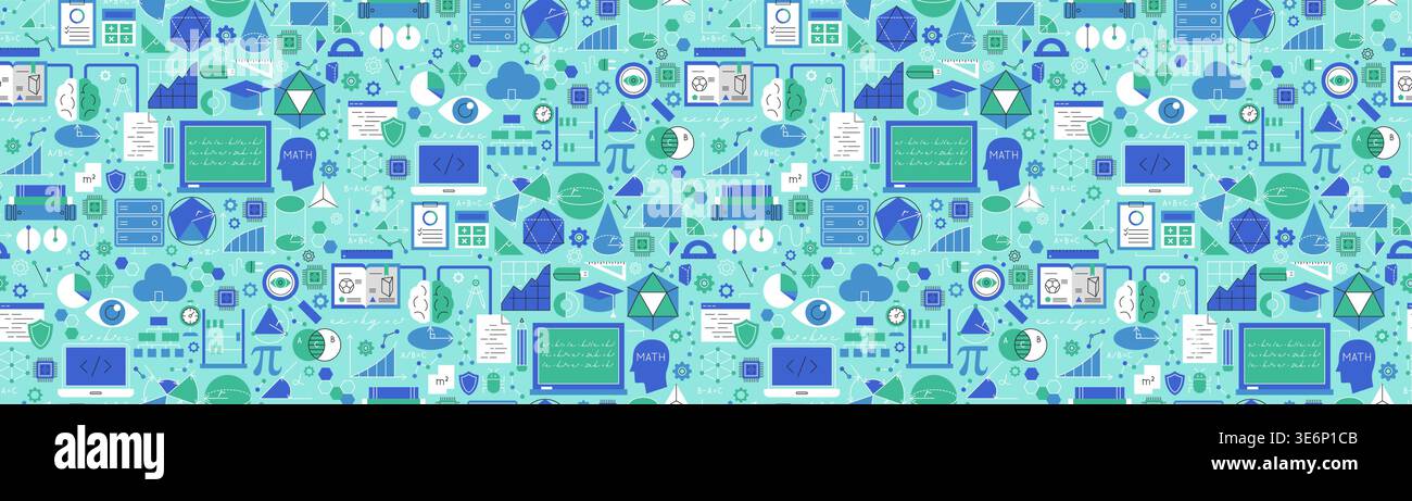 Math Education Seamless Pattern Stock Vector