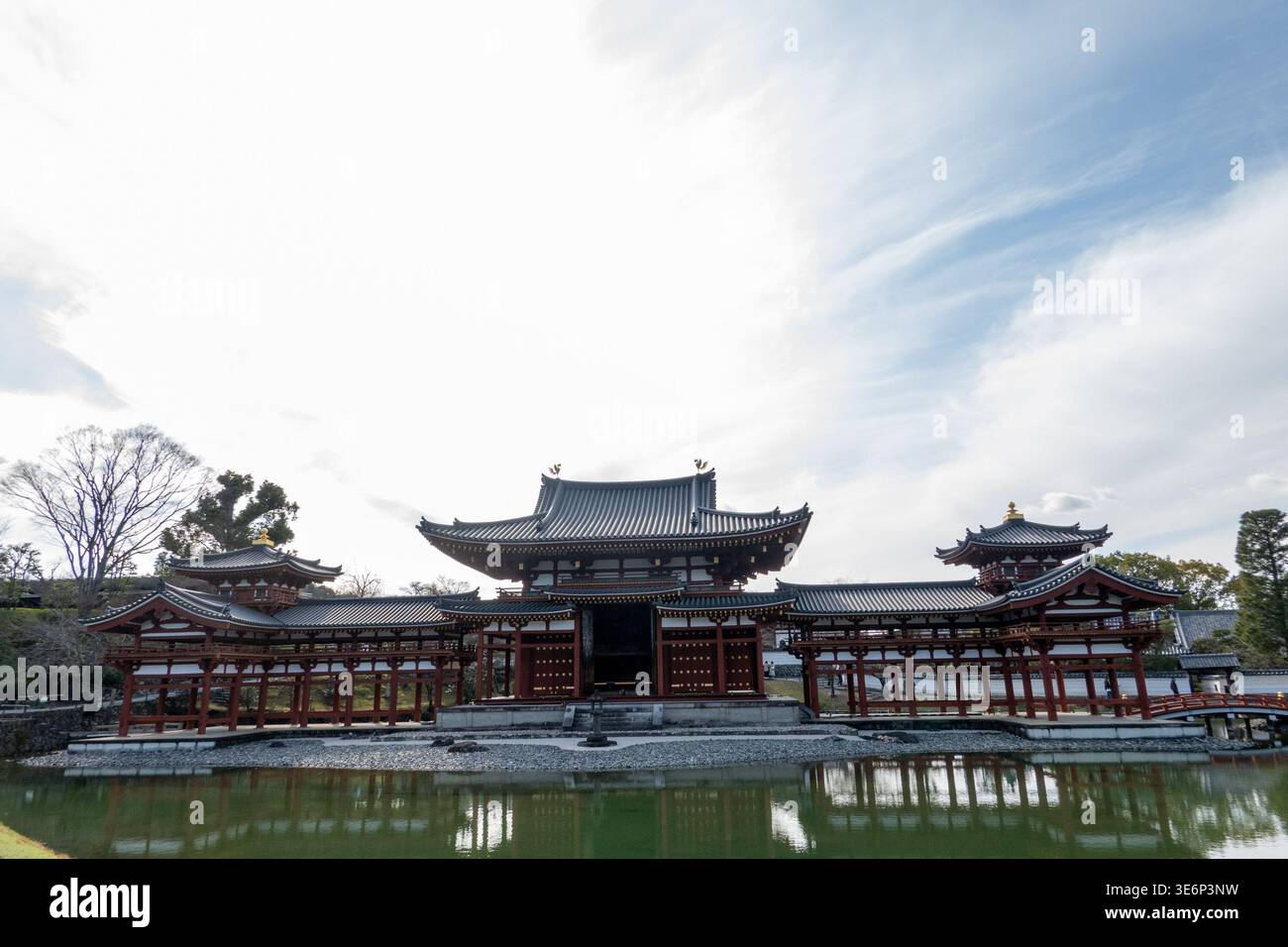 The Phoenix Hall at Byodo-in Temple is reflected in a pond in Uji ...