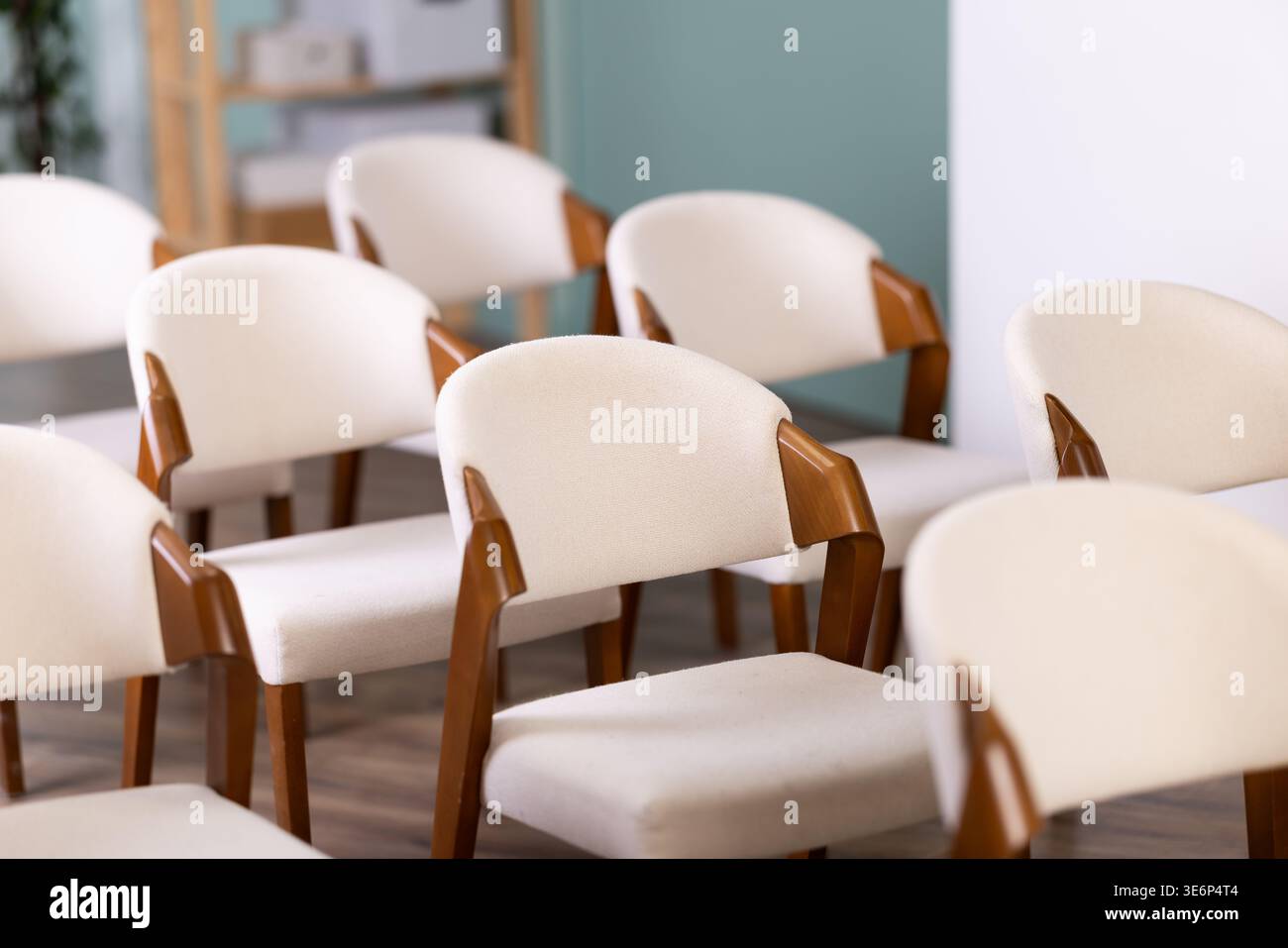 Empty chairs in the university auditorium Stock Photo