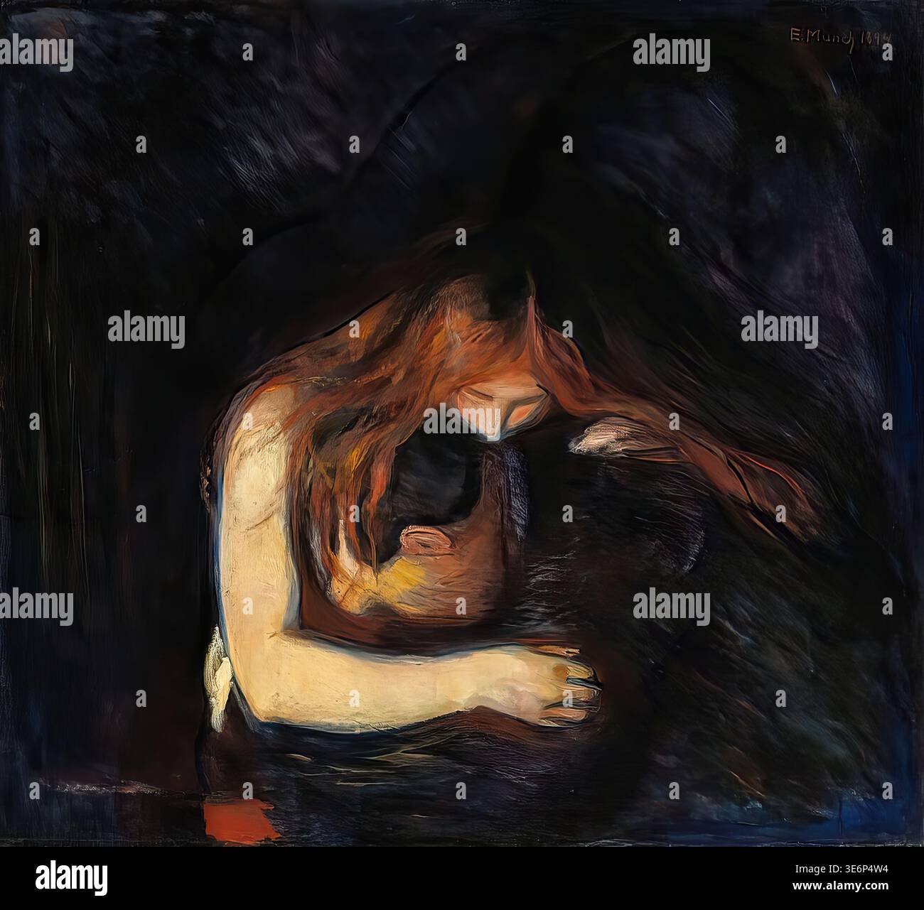 Edvard Munch – The Vampire (Love and Pain), 1894 – oil painting ...