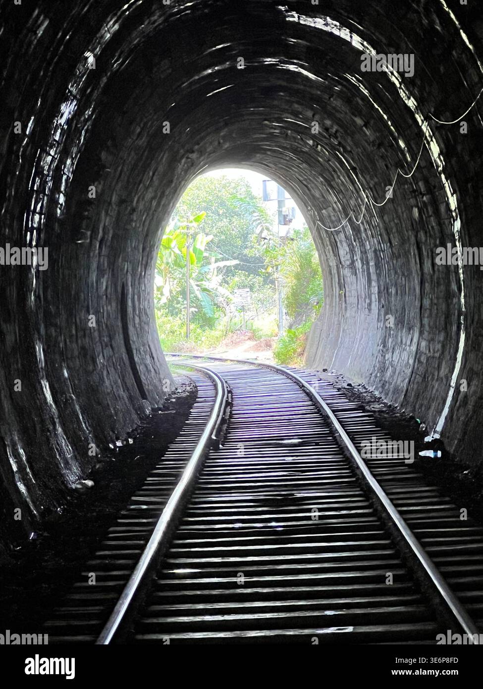 Railway tunnel in the hill country near Ella, Sri Lanka. - Smartphone Captured Stock Image