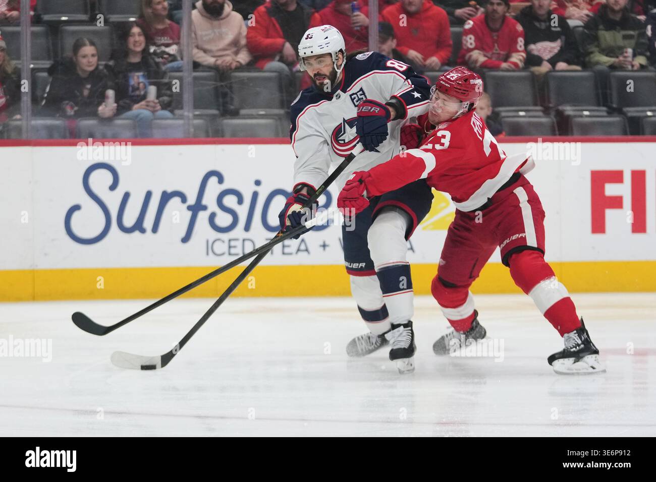 Marchenko 86 Columbus Blue Jackets right wing Kirill Marchenko (86) shoots as ...