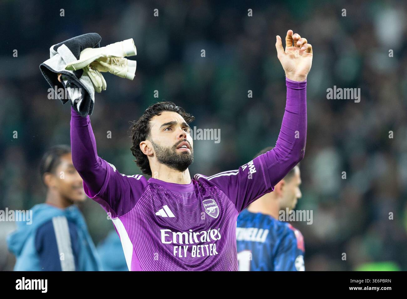 April 07, 2026. Lisbon, Portugal. Arsenal goalkeeper from Spain DAVID ...