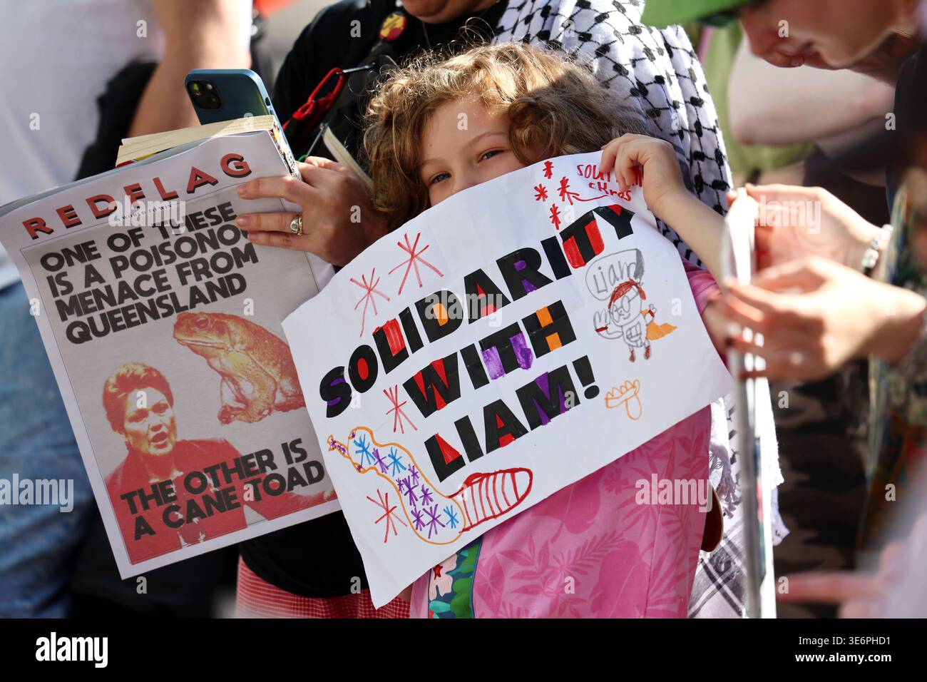 Palestinian Parry A child shows support for Liam Parry who was charged with 'prohibited ...