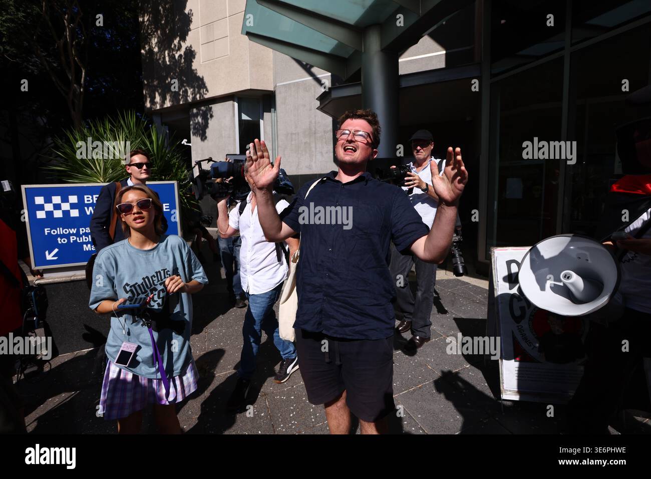 Palestinian Parry Liam Parry who was charged with 'prohibited expression' at a recent ...