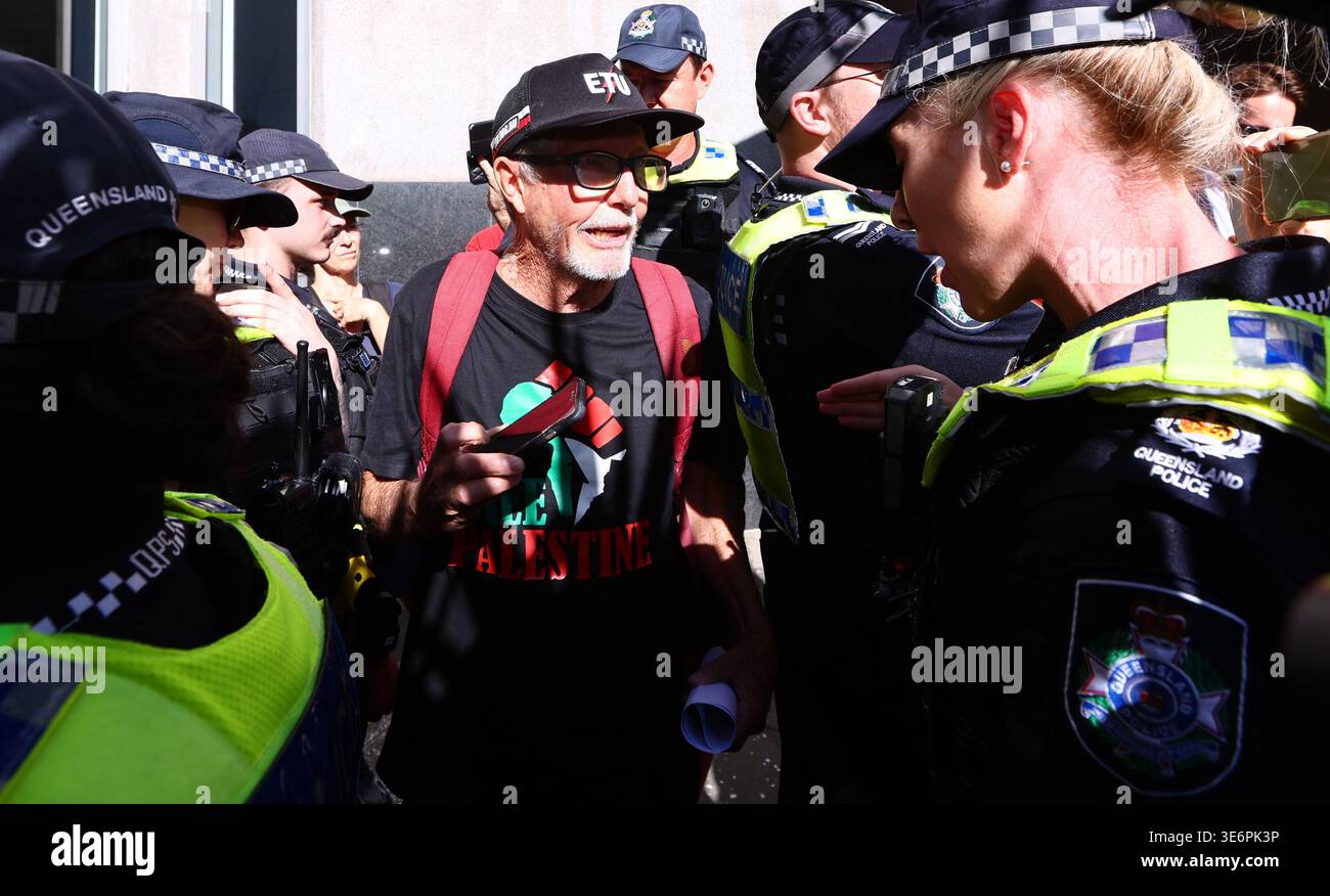 Palestinian Parry Mark Gillespie is questioned by police after showing support for Liam ...