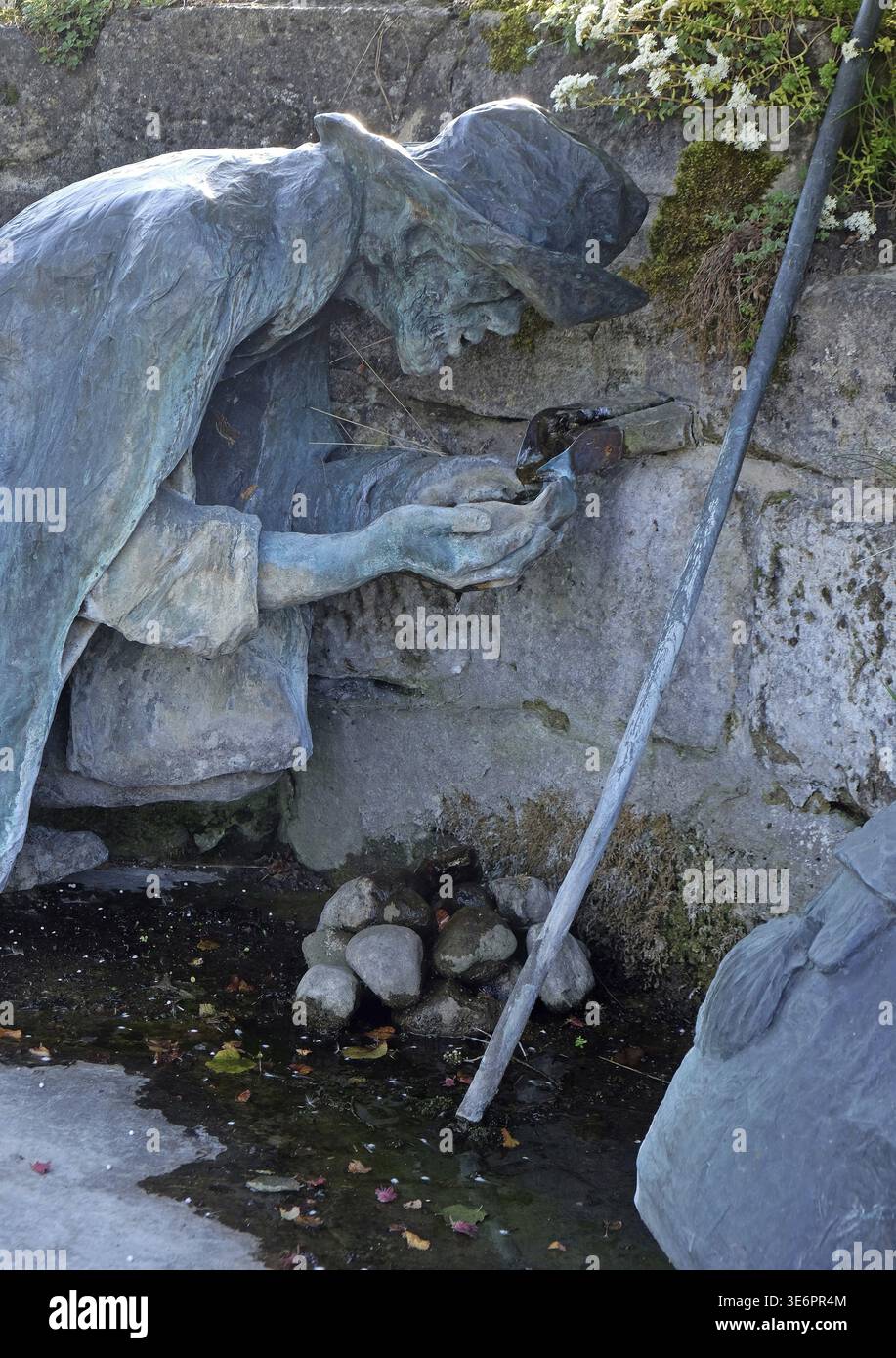 Jacob?s Well, statue by Sieger Koder in Rosenberg, Germany Stock Photo