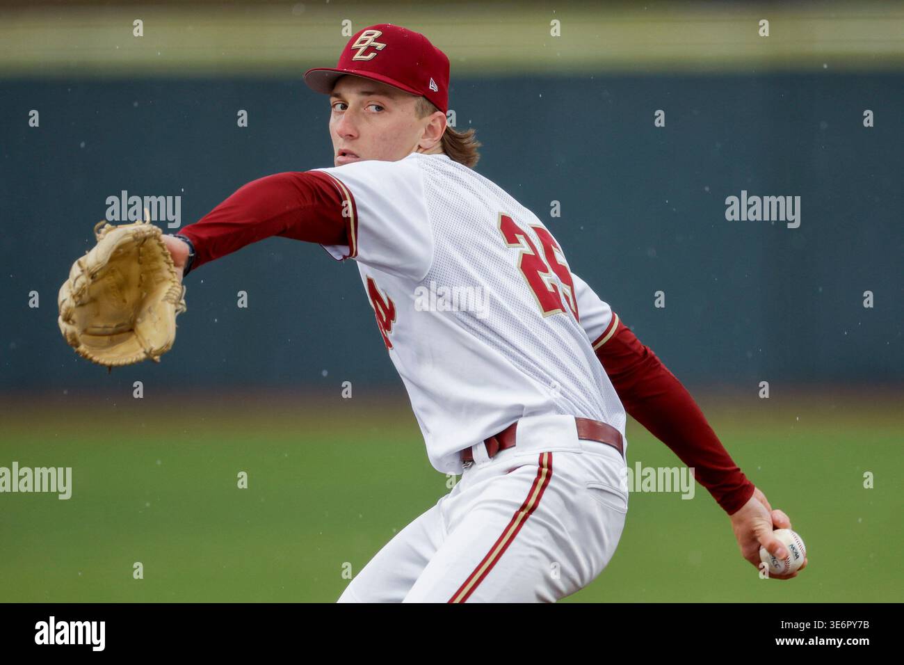 Boston College pitcher Chase Hartsell (25) delivers during an NCAA ...