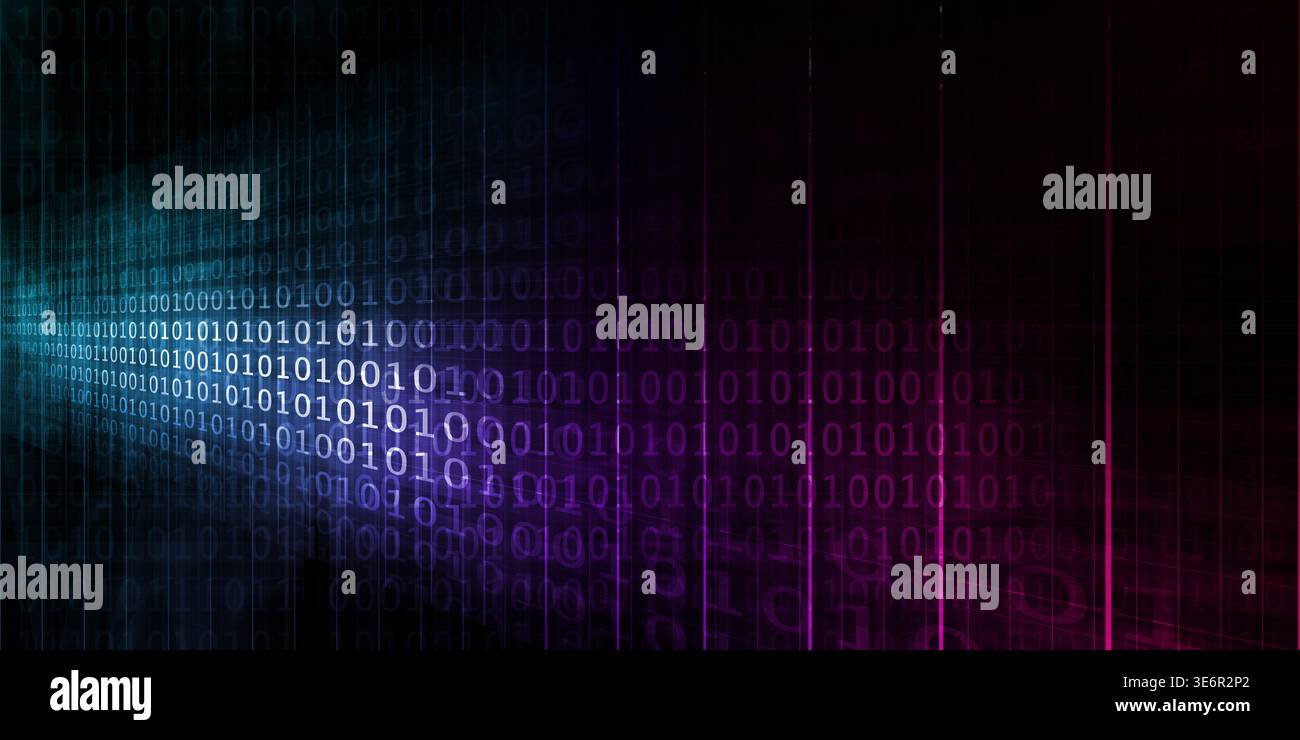 Technology Abstract Backdrop Featuring Computer Science Binary Algorithm Stock Photo