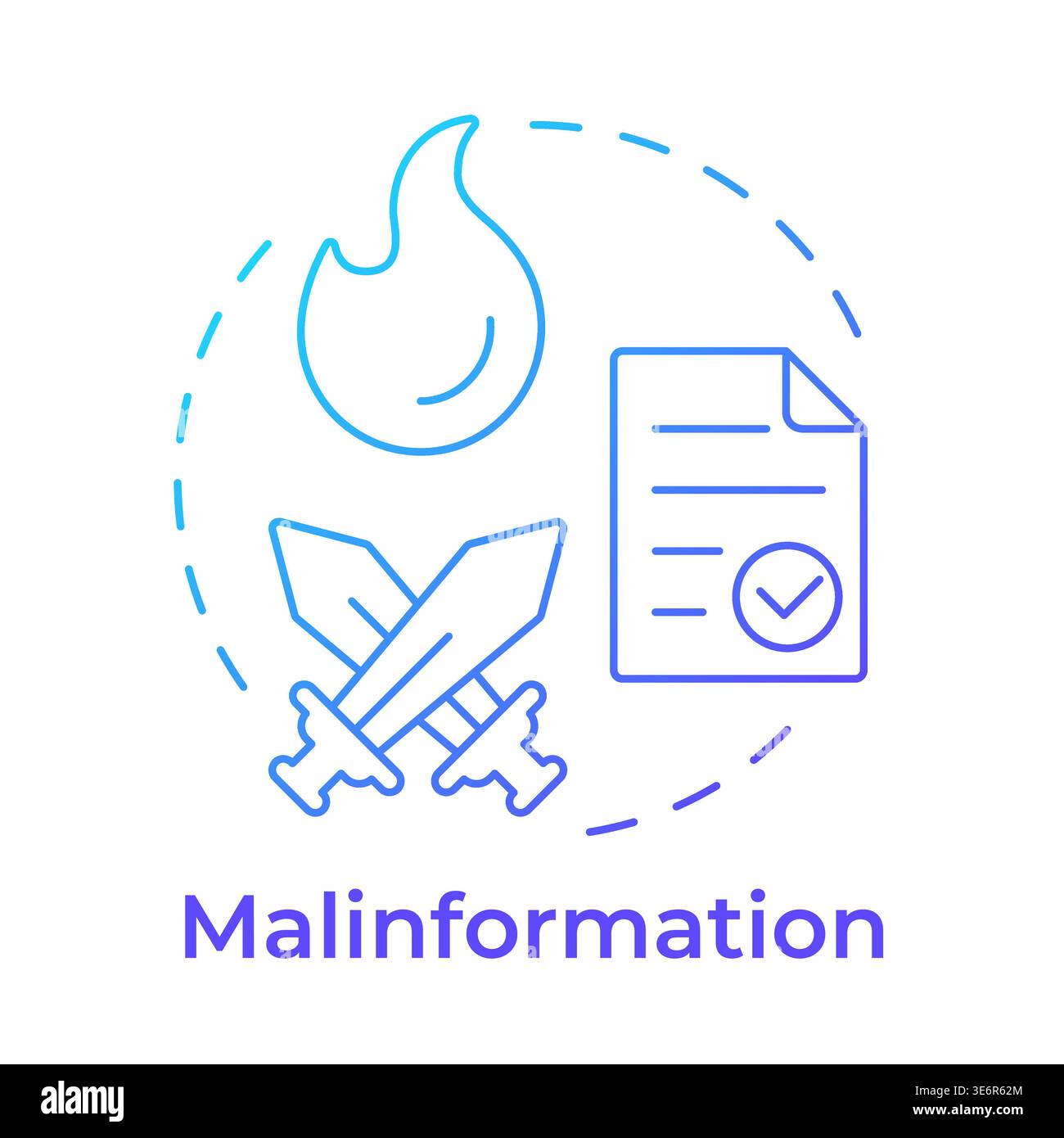 Malinformation blue gradient concept icon Stock Vector
