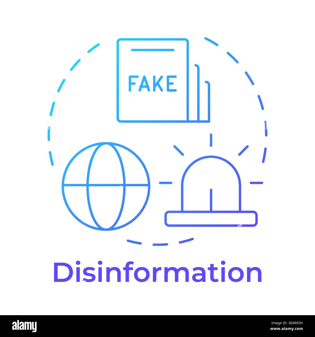 Disinformation blue gradient concept icon Stock Vector