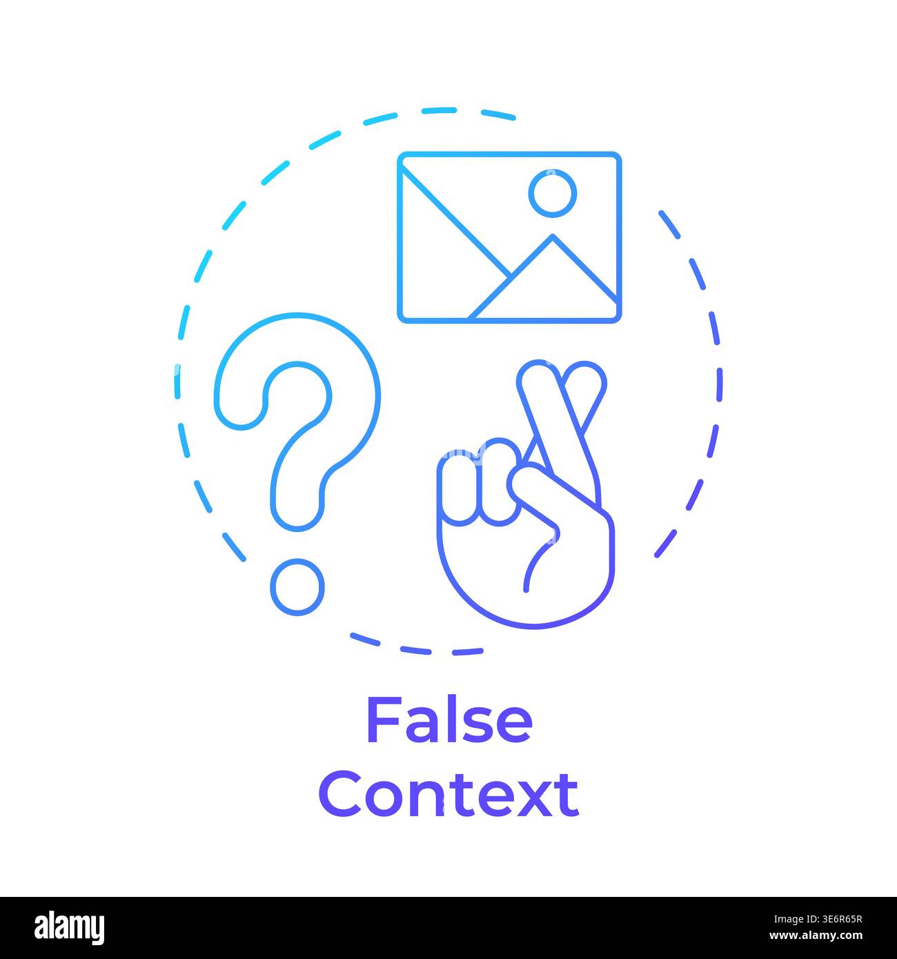 False context blue gradient concept icon Stock Vector