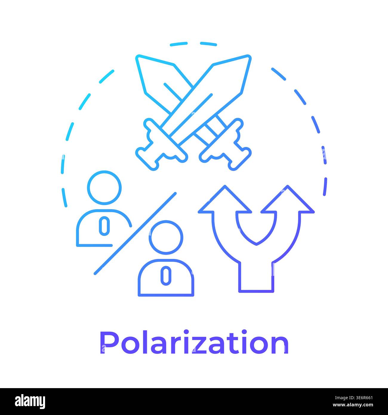 Polarization blue gradient concept icon Stock Vector