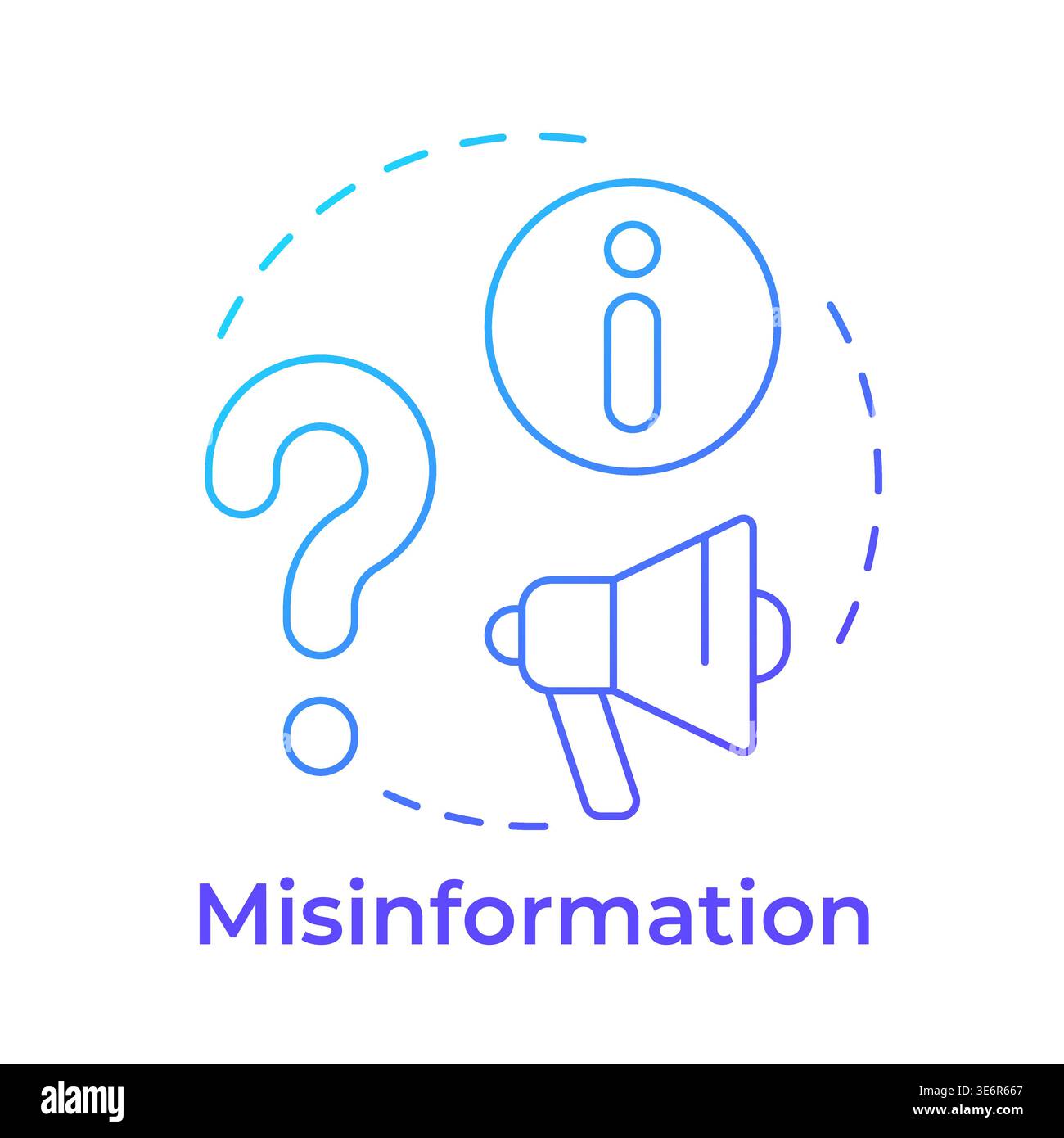 Misinformation blue gradient concept icon Stock Vector