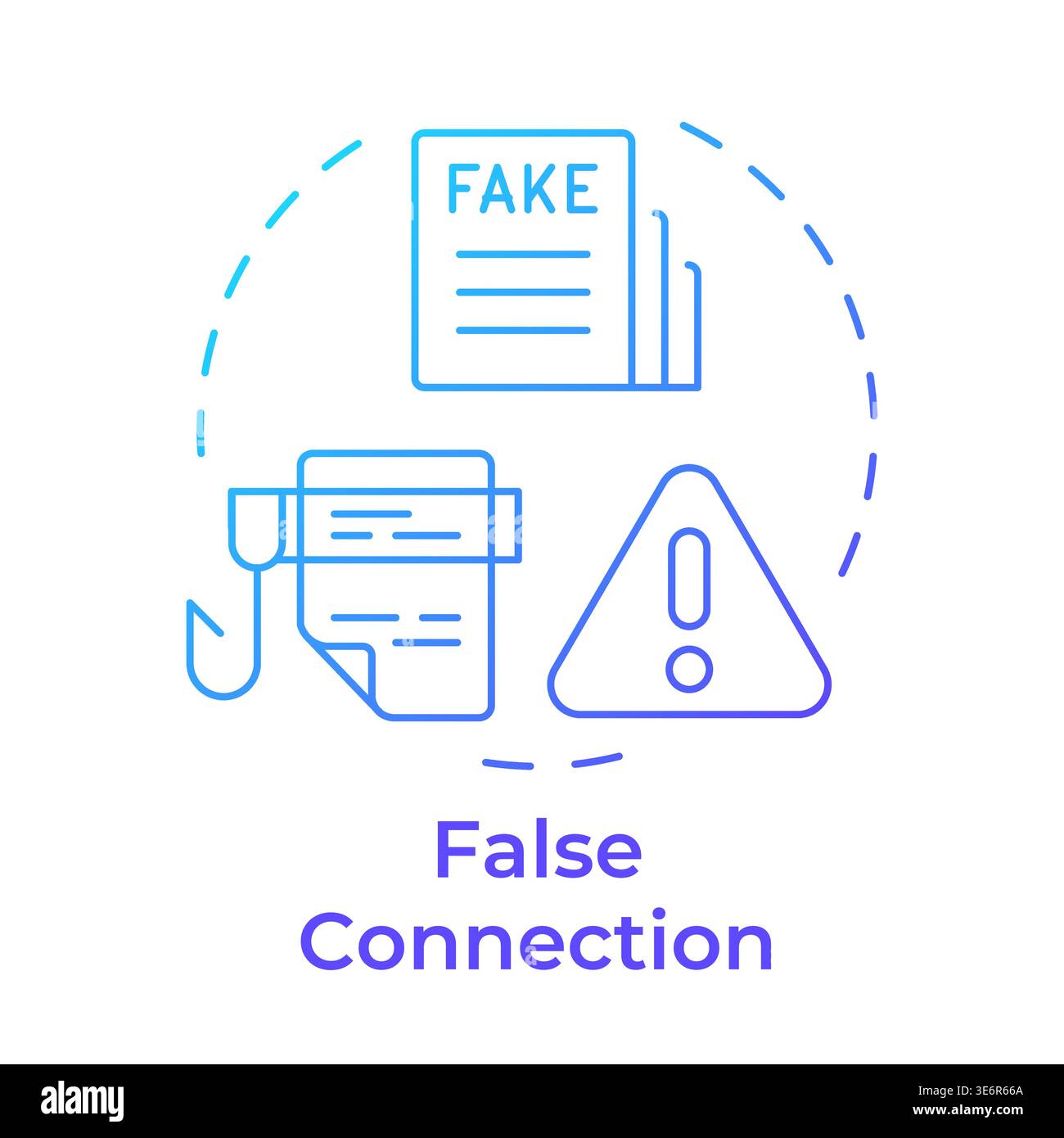 False connection blue gradient concept icon Stock Vector