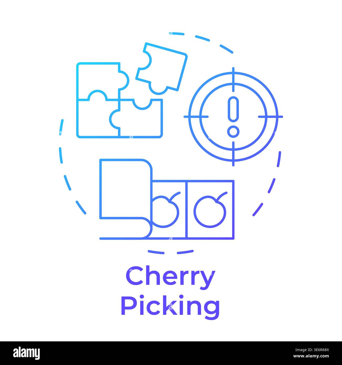 Cherry picking blue gradient concept icon Stock Vector