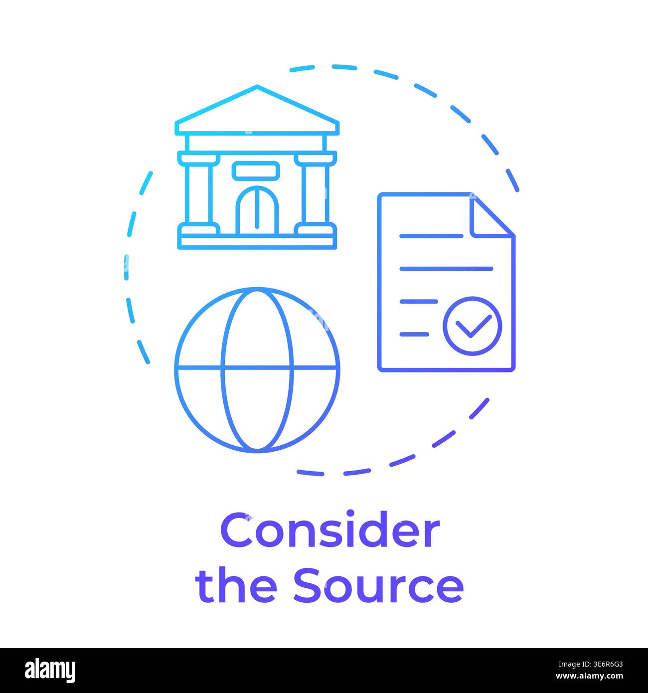 Consider the source blue gradient concept icon Stock Vector
