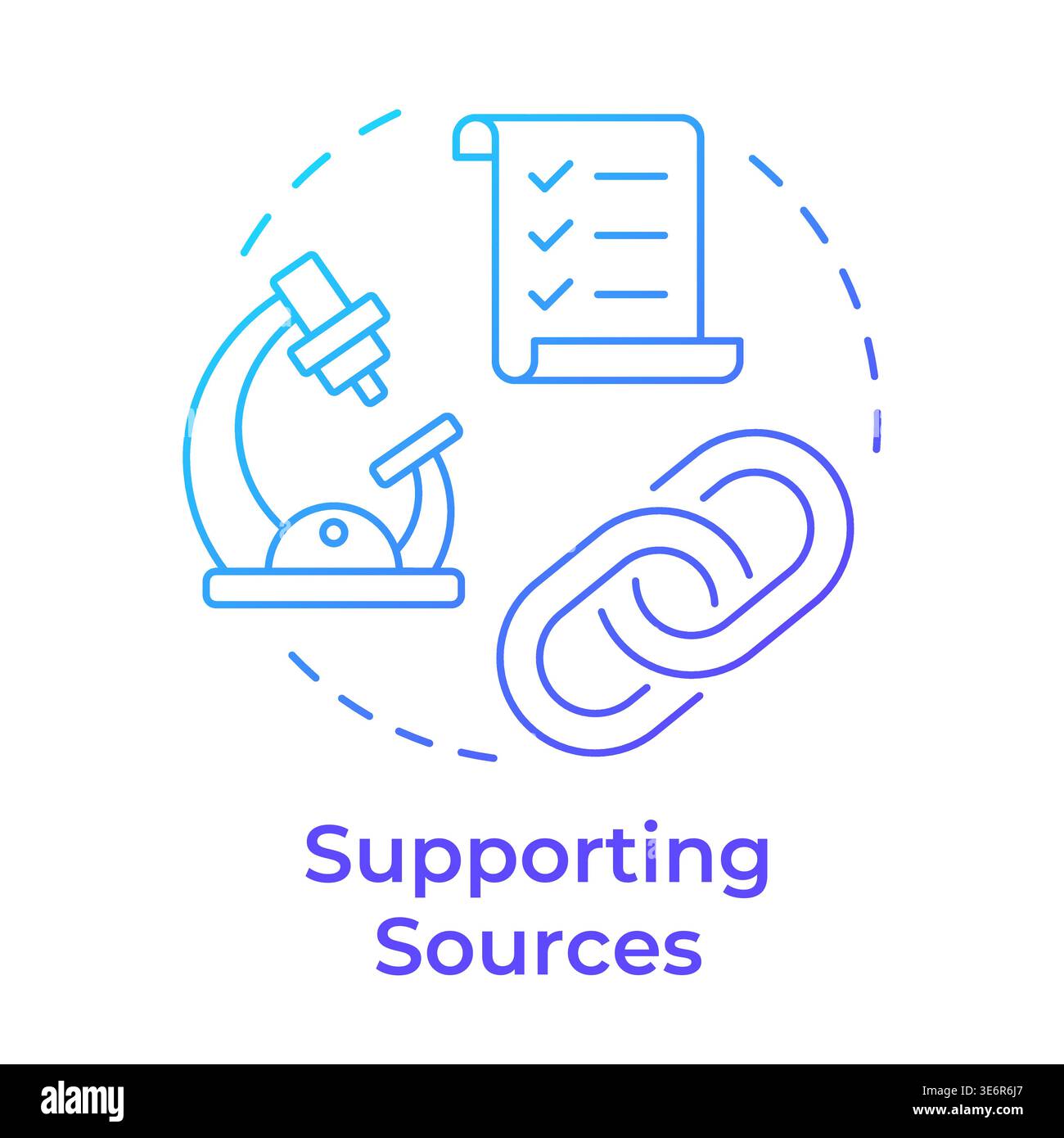 Supporting sources blue gradient concept icon Stock Vector