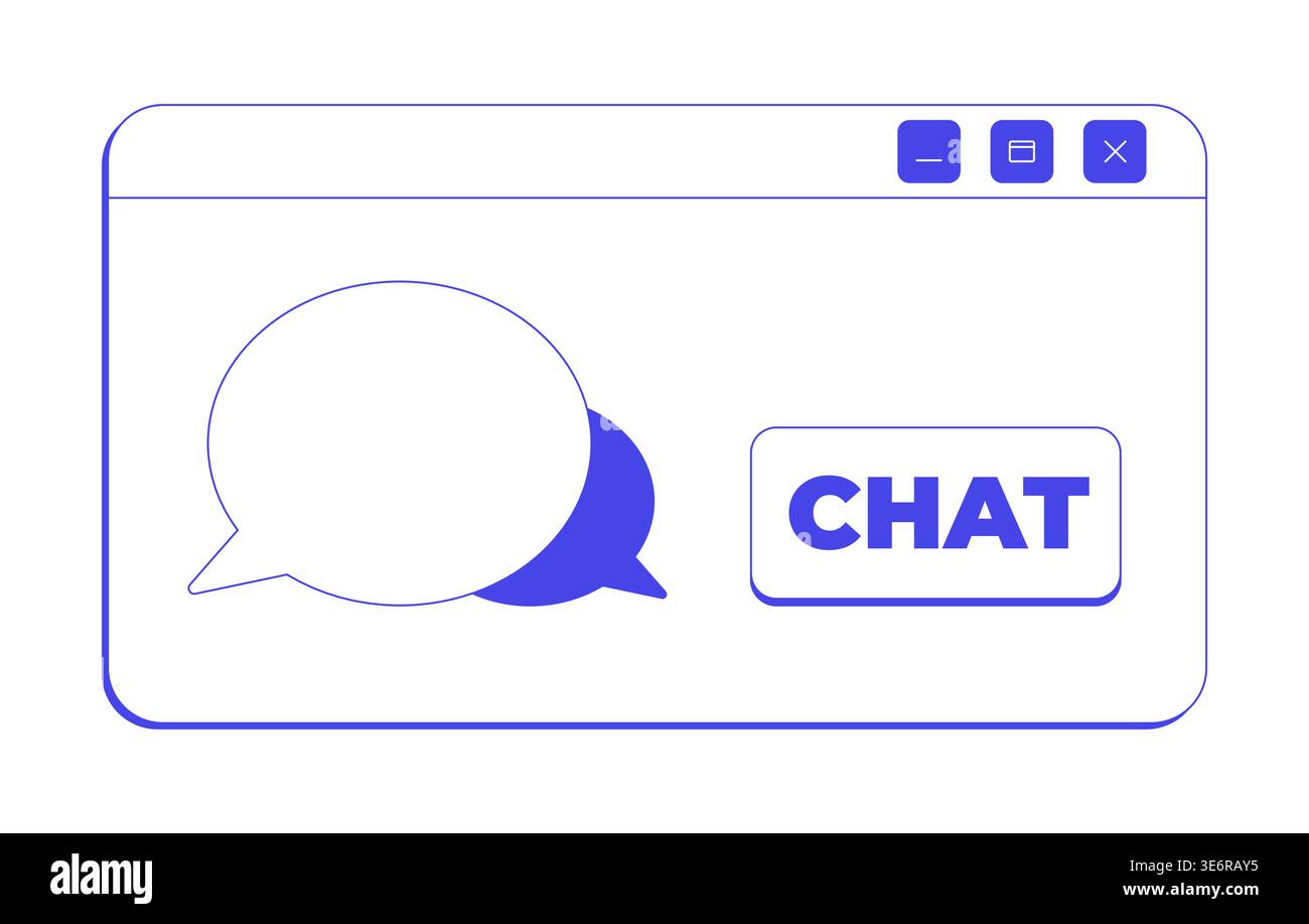 Chat message neo brutalism line popup window Stock Vector