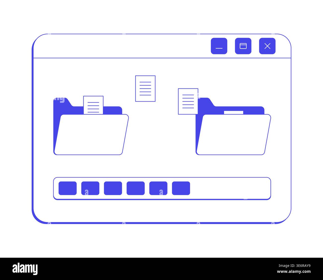 File transfer process neo brutalism line popup window Stock Vector