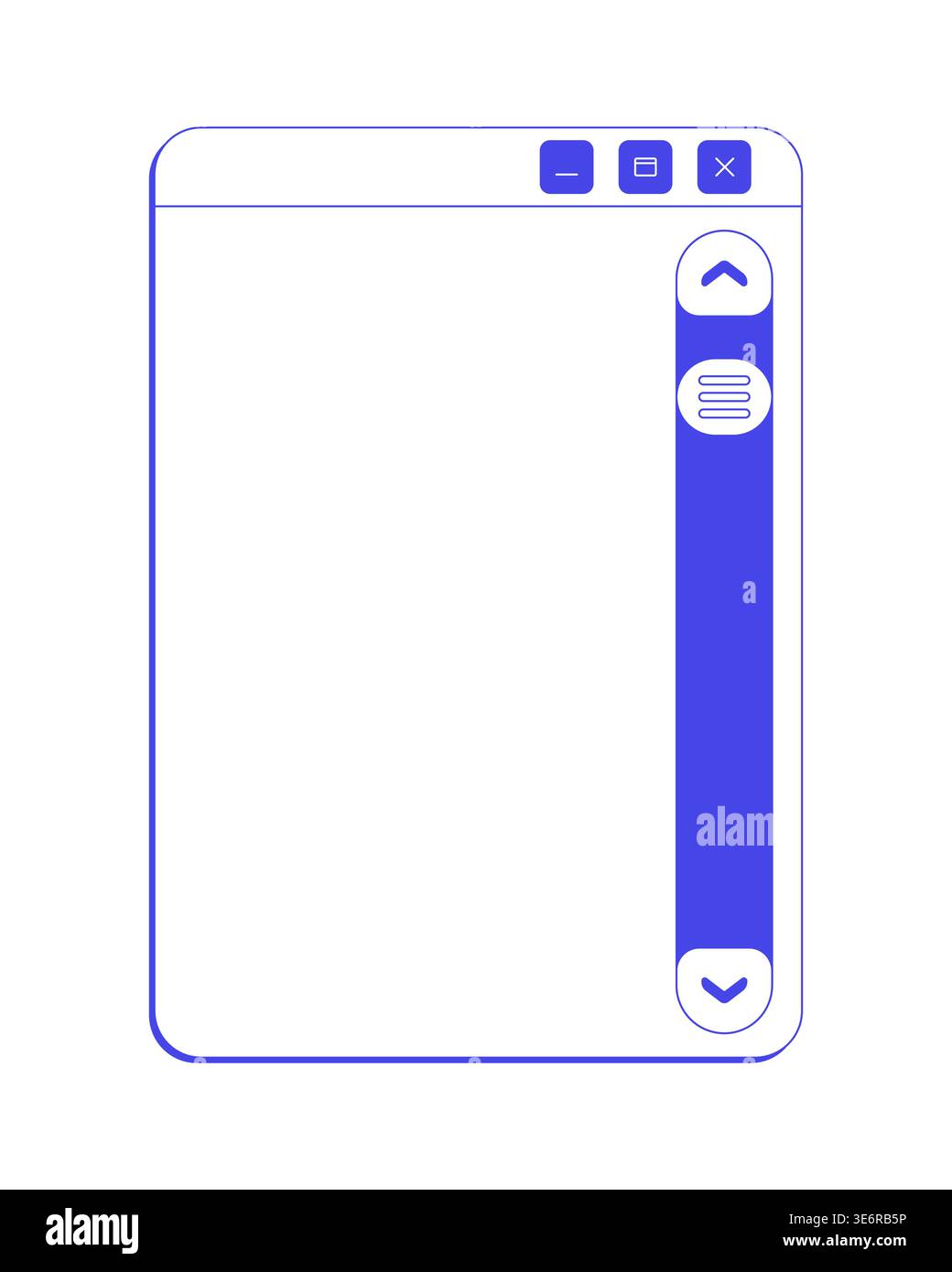 Scrollbar navigation blank neo brutalism line popup window Stock Vector