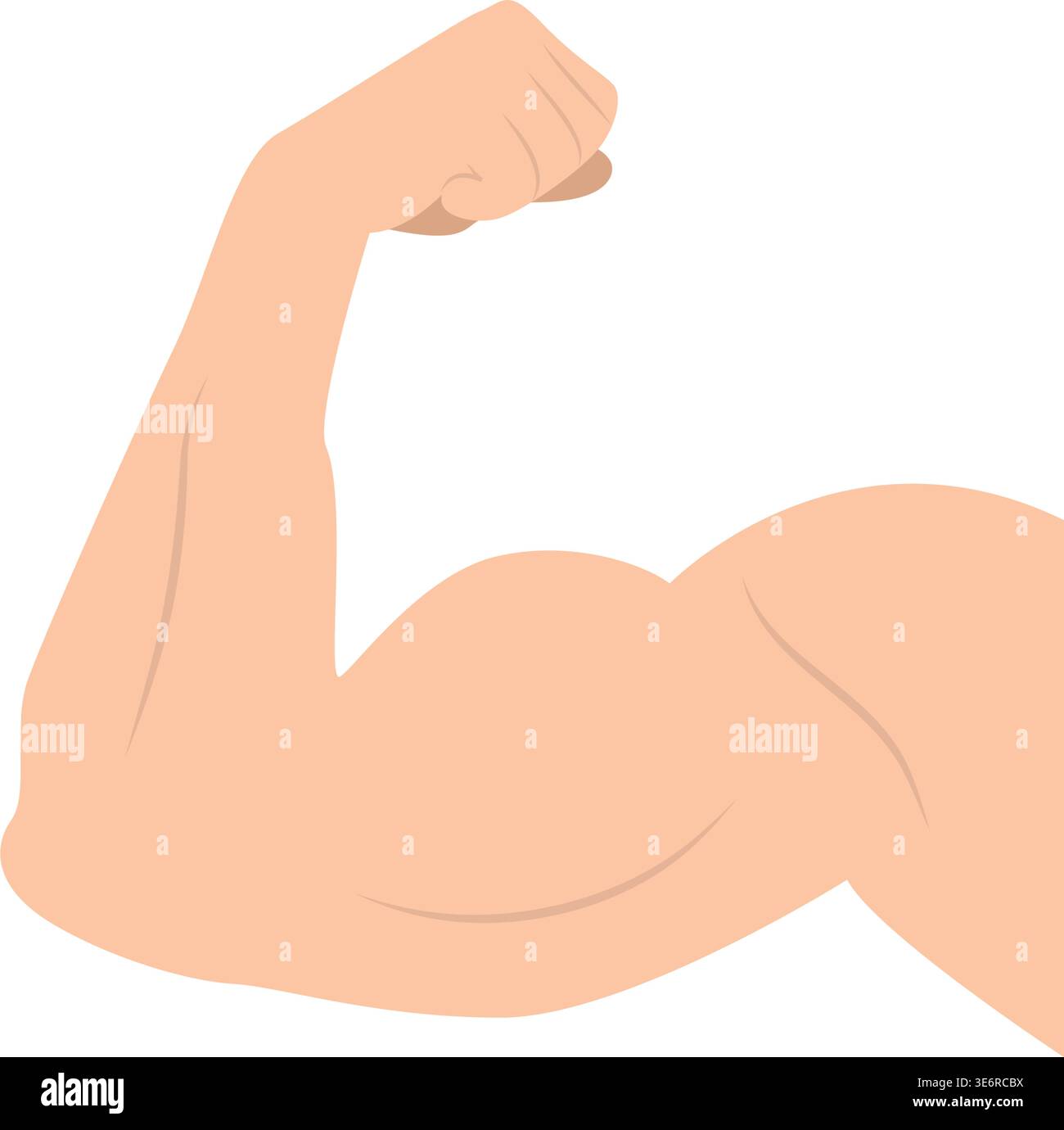 Strong bent arm symbolizing might and force. Stock Vector