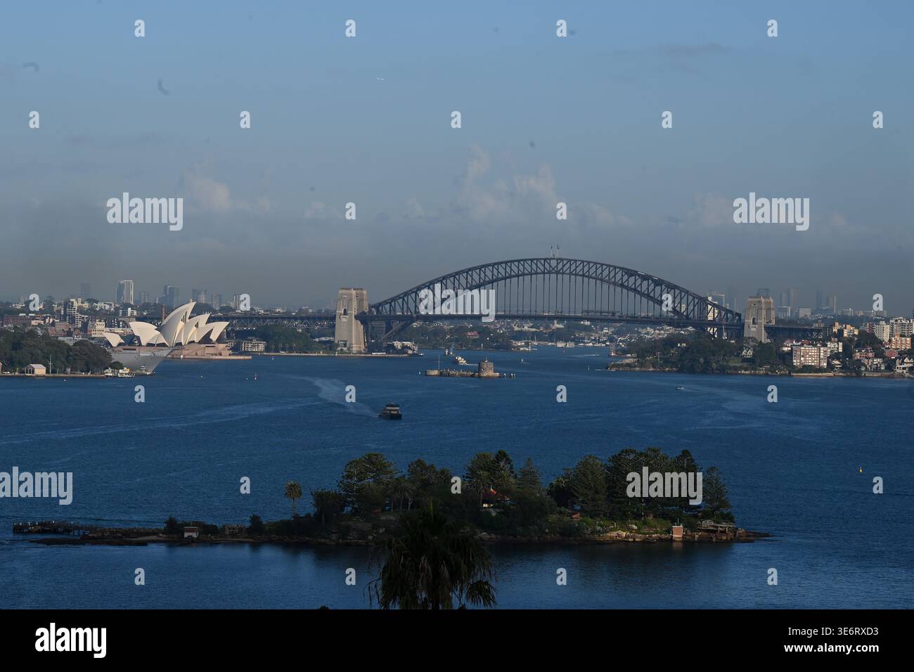 The Sydney Opera House and Habour Bridge are seen from Vaucluse in ...