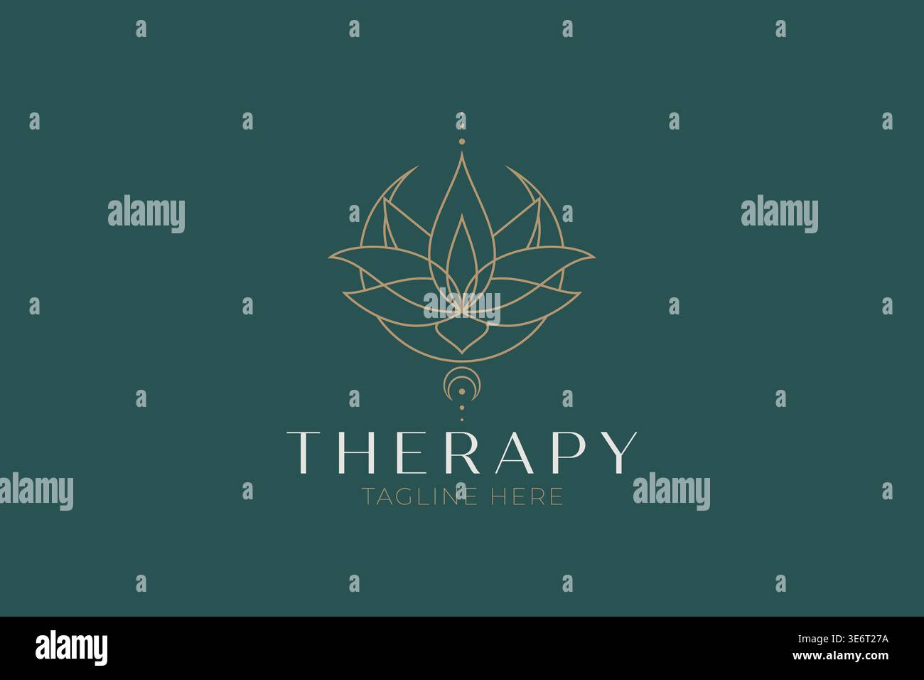 Therapy Lotus Flower Logo for Wellness Branding Stock Vector