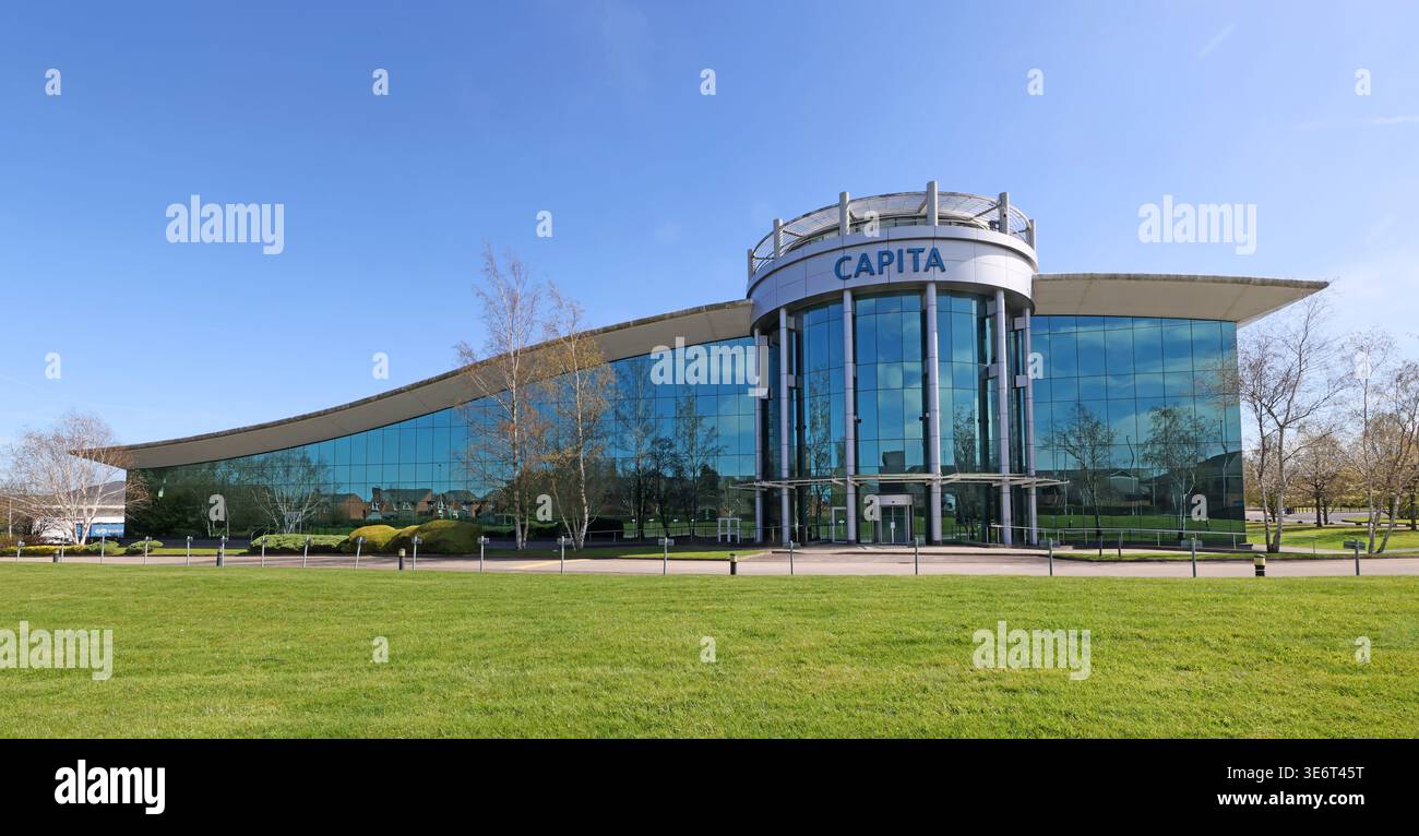 Former Capita office building at Preston Brook, near Runcorn, Cheshire, as the UK outsourcing company faces scrutiny over Civil Service pensions Stock Photo