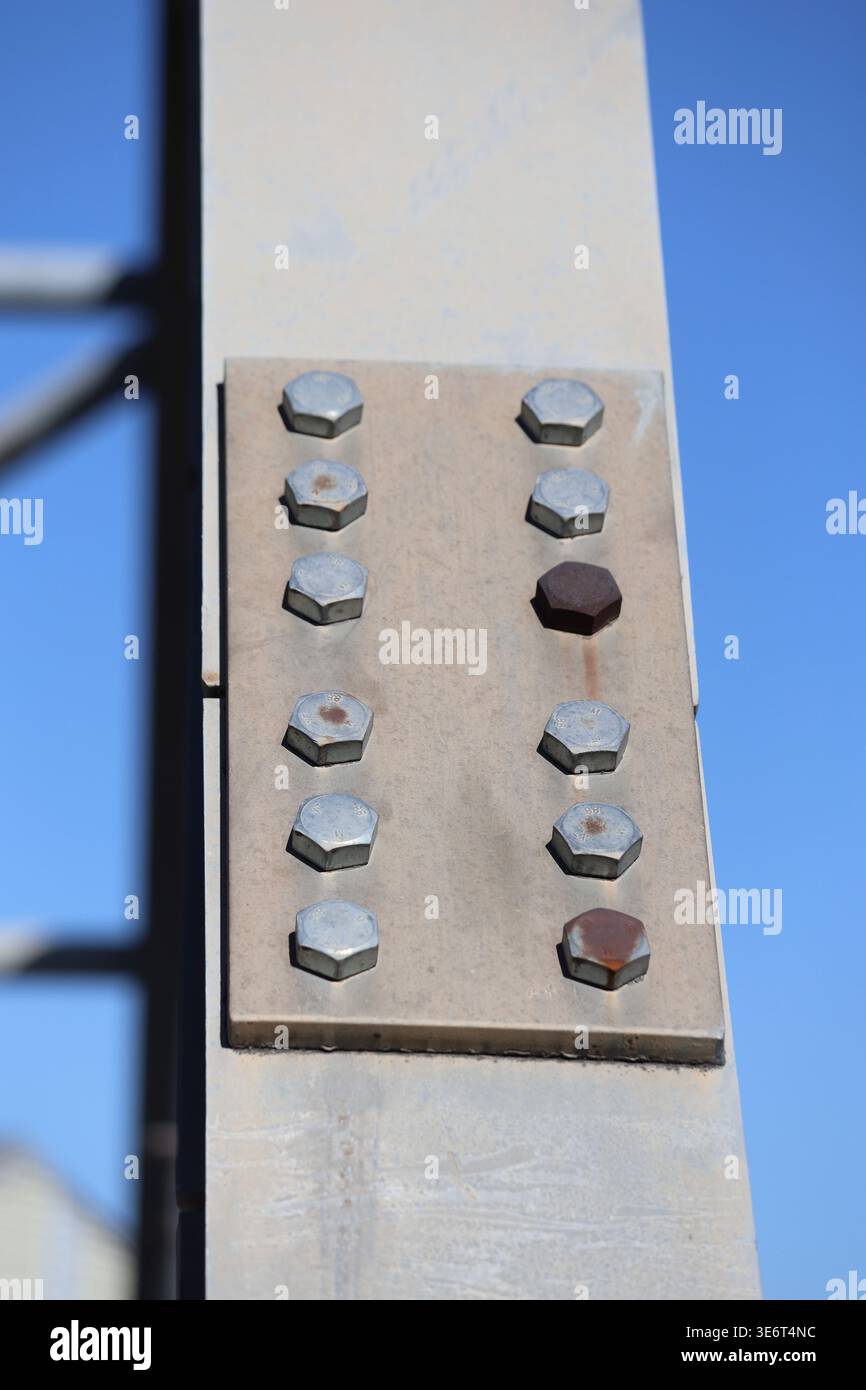 a bolt connected joint steel of passover pedestrian bridge Stock Photo ...