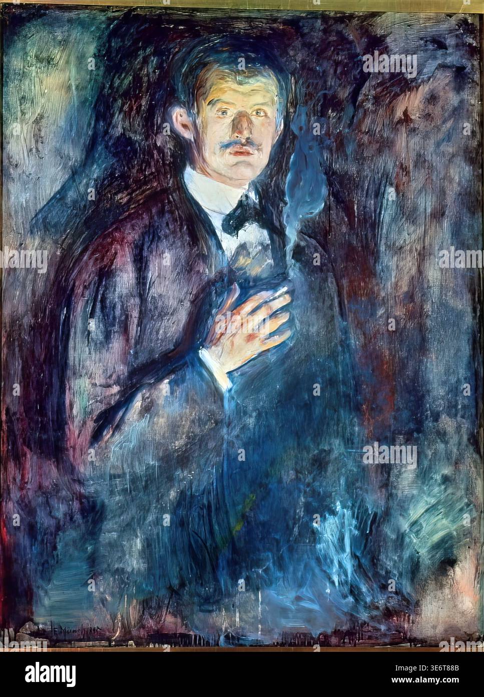 painting over cigarette smoke How to paint from a Edvard Munch  Self-Portrait with