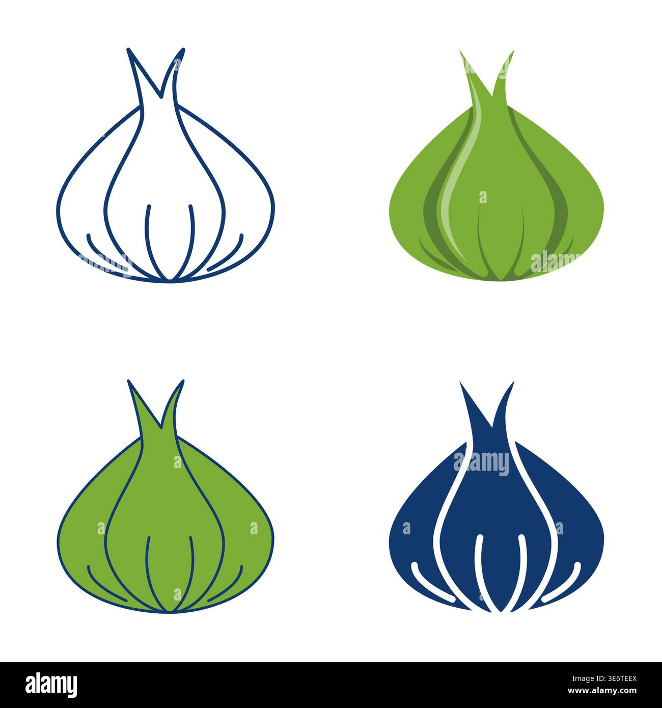 Garlic icon set. Vector illustration. Stock Vector