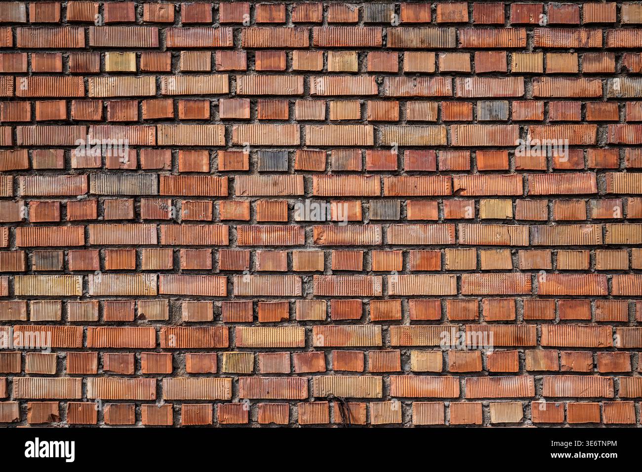 Old Red Brick Wall Texture Background with Weathered Pattern. High quality photo Stock Photo