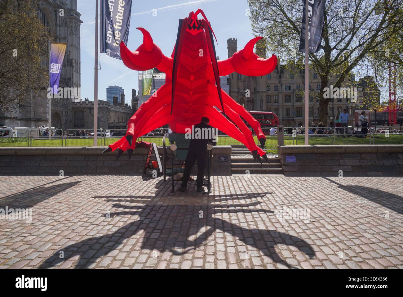 An open claw lobster displayed outside the Queen Elizabeth centre for ...